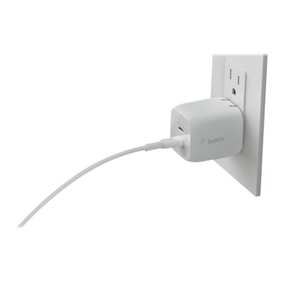 Belkin 65W Dual USB-C Ladegerät, Power Deliver, PPS, weiß + 2m USB-C/USB-C Kabel von Belkin