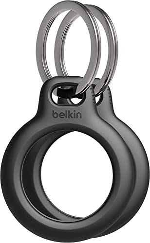 Belkin AirTag Hülle mit Schlüsselanhänger (Secure Holder Schutzhülle für Air Tag, Accessoire mit Kratzschutz), 2er-Pack, Schwarz von Belkin