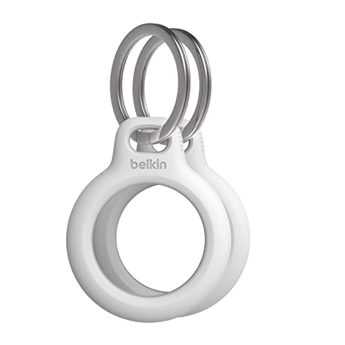 Belkin AirTag Hülle mit Schlüsselanhänger (Secure Holder Schutzhülle für Air Tag, Accessoire mit Kratzschutz), 2er-Pack, Weiß von Belkin
