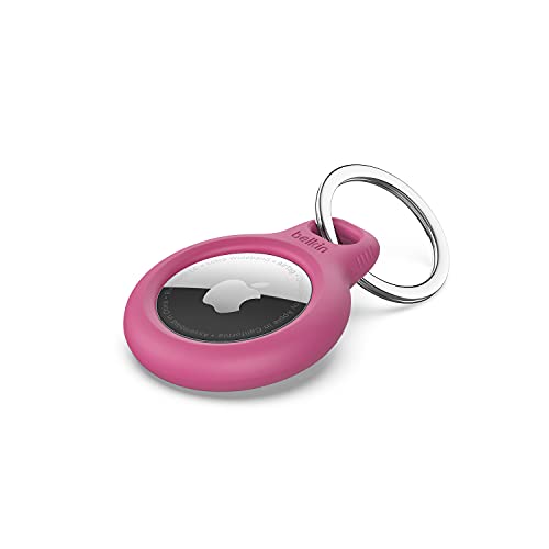 Belkin AirTag Hülle mit Schlüsselanhänger (Secure Holder Schutzhülle für Air Tag, Accessoire mit Kratzschutz) – Pink von Belkin