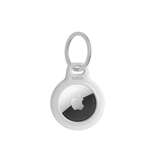 Belkin Apple AirTag Reflektierender sicherer Halter mit Schlüsselring – Apple AirTag Schlüsselanhänger – AirTag-Halter – AirTag Schlüsselanhänger Zubehör – Reflektierende und Kratzfeste AirTag-Hülle von Belkin