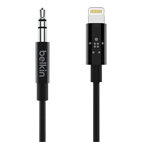 Belkin Audiokabel mit Lightning Connector, 1,8 m/3,5 mm – MFi-zertifiziertes Lightning-/AUX-Kabel für iPhone 13, 13 Pro, 13 Pro Max, 13 mini, 12, 12 Pro, 12 Pro Max, 12 mini, Schwarz von Belkin