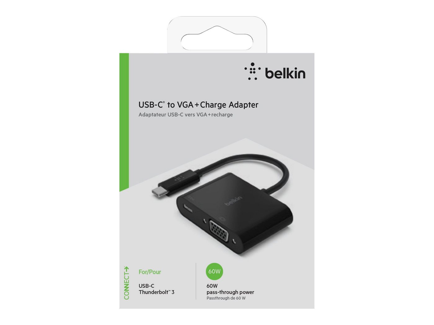 Belkin BELKIN USB-C auf VGA-Adapter 60W PD, schwarz AVC001btBK Computer-Kabel von Belkin