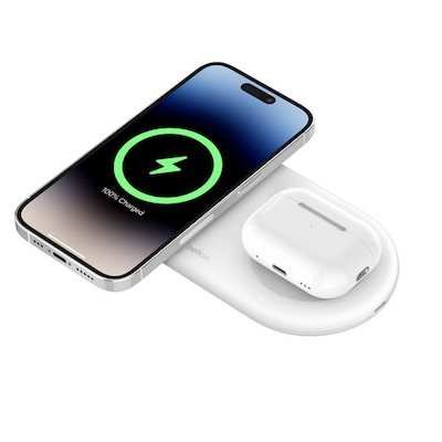 Belkin BOOST CHARGE PRO 2in1 Ladepad Qi2 15 Watt kabellos magnetisch USB-C Kabel u. Netzteil weiß Belkin BOOST CHARGE PRO 2in1 Ladepad Qi2 15 Watt kabellos magnetisch USB-C Kabel u. Netzteil weiß von Belkin