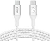 Belkin BOOST CHARGE - USB-Kabel - 24 pin USB-C (M) zu 24 pin USB-C (M) - USB 2.0 - 2 m - unterstützt bis zu 240 W Spannungsversorgung - weiß (CAB015BT2MWH) von Belkin