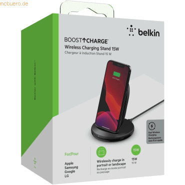 Belkin Belkin 15W Wireless Charging Stand inkl. Netzteil, schwarz Belkin Belkin 15W Wireless Charging Stand inkl. Netzteil, schwarz von Belkin