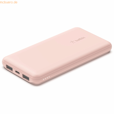 Belkin Belkin BOOST CHARGE Powerbank, 10.000mAh 12W, USB-A & -C, rosa Belkin Belkin BOOST CHARGE Powerbank, 10.000mAh 12W, USB-A & -C, rosa von Belkin