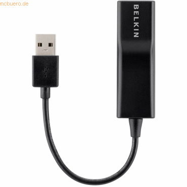 Belkin Belkin USB 2.0 auf Ethernet Adapter, 12cm, schwarz von Belkin