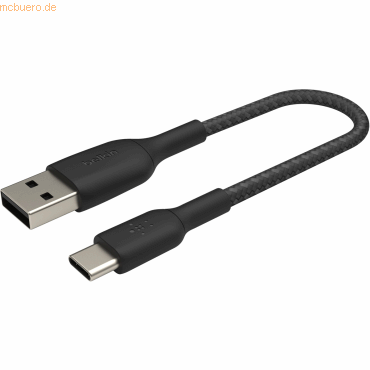 Belkin Belkin USB-C/USB-A Kabel ummantelt, 15cm, schwarz von Belkin