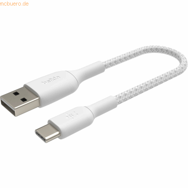 Belkin Belkin USB-C/USB-A Kabel ummantelt, 15cm, weiß von Belkin