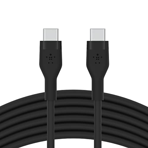 Belkin BoostCharge Flex Silikon-USB-C/USB-C-Ladekabel, USB-IF-zertifiziert zum Schnellladen mit Power Delivery PD für iPhone 16, iPhone 15, Galaxy S24, Pixel, MacBook Pro, iPad Pro/Mini, 3 m – Schwarz Belkin BoostCharge Flex Silikon-USB-C/USB-C-Ladekabel, USB-IF-zertifiziert zum Schnellladen mit Power Delivery PD für iPhone 16, iPhone 15, Galaxy S24, Pixel, MacBook Pro, iPad Pro/Mini, 3 m – Schwarz von Belkin