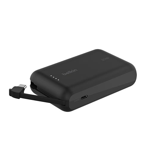 Belkin BoostCharge Power Bank, Portable Powerbank 10000mAh mit integriertem Kabel, PD 20 W – USB-C Power Delivery zum Schnellladen von Geräten wie der iPhone 16-Serie, iPad Pro und Galaxy S24 Belkin BoostCharge Power Bank, Portable Powerbank 10000mAh mit integriertem Kabel, PD 20 W – USB-C Power Delivery zum Schnellladen von Geräten wie der iPhone 16-Serie, iPad Pro und Galaxy S24 von Belkin