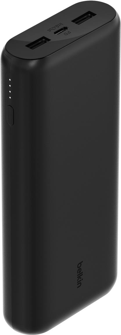 Belkin BoostCharge - Powerbank - 20000 mAh - 20 Watt - Fast Charge, PD - 3 Ausgabeanschlussstellen (2 x USB, 24 pin USB-C) - auf Kabel: USB-C (BPB014BTBK) von Belkin