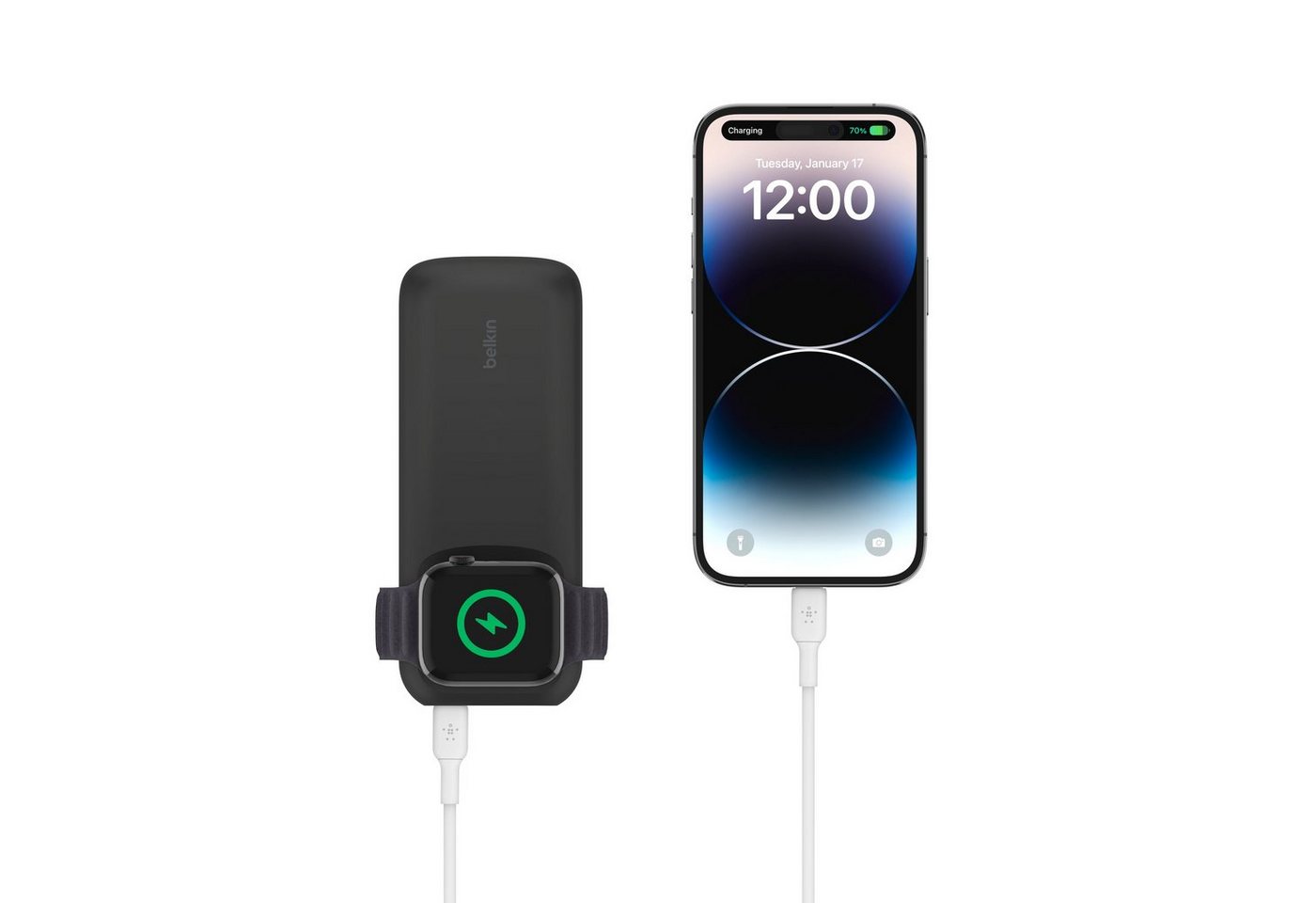 Belkin BoostCharge Pro 10.000mAh magnetische Powerbank Powerbank Belkin Powerbank mit 10.000mAh für Apple Watch,Fast Charge, für Apple Watch 1 bis 9, SE, Ultra von Belkin