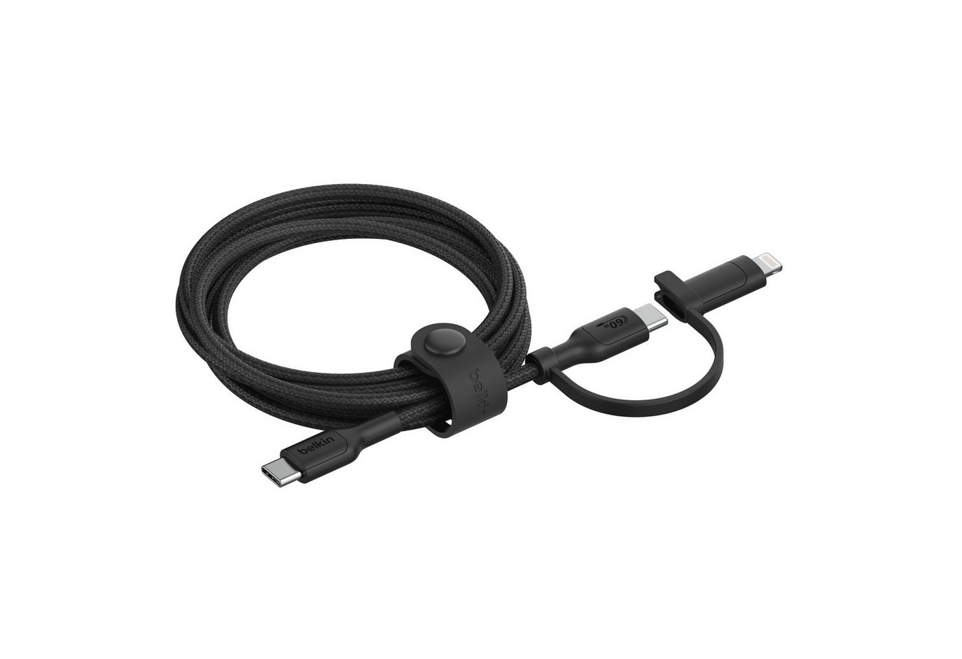 Belkin BoostCharge Pro 2-in-1-Kabel mit USB-C-Stecker und Lightning Connector Lightningkabel, Lightning, USB-C, (150 cm), geflochtene Ummantelung, USB-IF und MFi-zertifiziert von Belkin