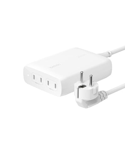 Belkin BoostCharge 4-Port-USB-C-GaN-Ladegerät, 200-W-Schnellladegerät Mit USB-C PD 3.1 und 1,5-m-Netzkabel für MacBook Pro, iPhone 16-Serie, 15-Serie, iPad-Pro, Galaxy S24, Google Pixel von Belkin