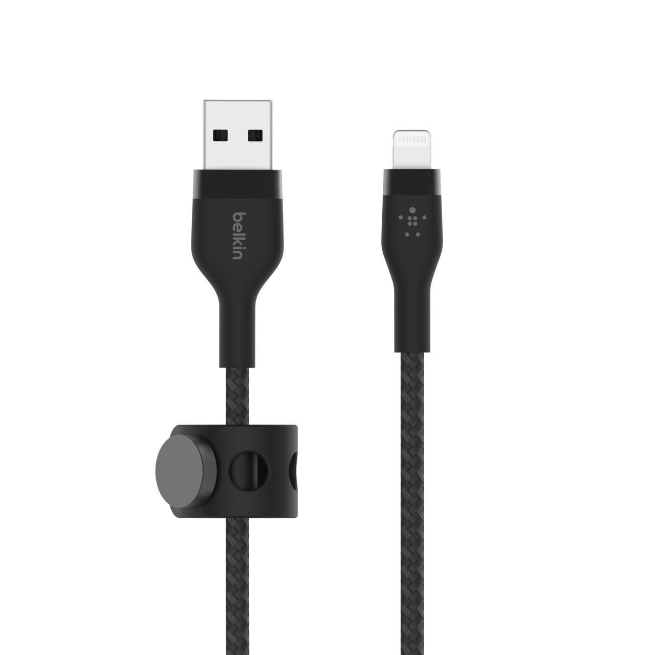 Belkin BoostCharge Pro Flex USB-A Kabel mit Lightning Connector (3m, Schwarz) von Belkin