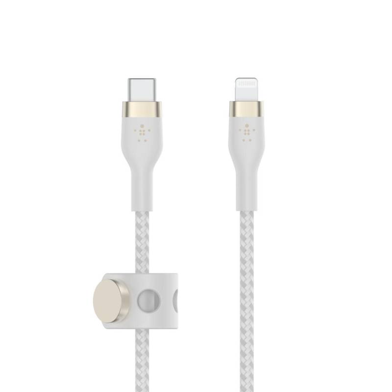 Belkin BoostCharge Pro Flex USB-C Kabel mit Lightning Connector (3m, Weiß) von Belkin