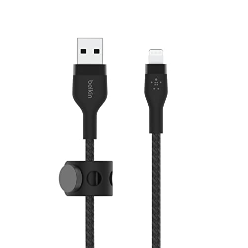 Belkin BoostCharge Pro Flex geflochtenes USB-A/Lightning-Kabel, 2 m, MFi-zertifiziertes Ladekabel für iPhone 14/14 Plus, 13, 12, Pro, Max, mini, SE, iPad und andere Geräte – Schwarz Belkin BoostCharge Pro Flex geflochtenes USB-A/Lightning-Kabel, 2 m, MFi-zertifiziertes Ladekabel für iPhone 14/14 Plus, 13, 12, Pro, Max, mini, SE, iPad und andere Geräte – Schwarz von Belkin