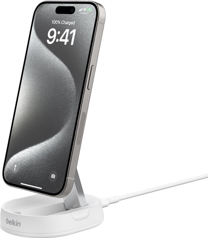 Belkin BoostCharge Pro - Kabelloses Ladegerät - magnetisch + AC-Netzteil - 15 Watt - weiß (WIA008VFWH) von Belkin