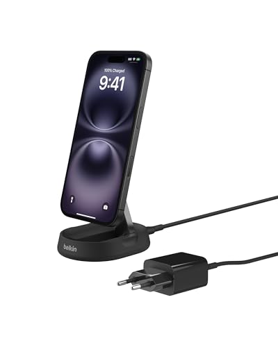 Belkin BoostCharge Pro induktive Ladestation 15W, Qi2-Ladegerät, kabelloses Ladegerät, kompatibel mit MagSafe, kabelloses Qi2-Ladestation für Apple iPhone 16/15/14/13/12, inkl. 20-W-Netzteil – Schwarz Belkin BoostCharge Pro induktive Ladestation 15W, Qi2-Ladegerät, kabelloses Ladegerät, kompatibel mit MagSafe, kabelloses Qi2-Ladestation für Apple iPhone 16/15/14/13/12, inkl. 20-W-Netzteil – Schwarz von Belkin