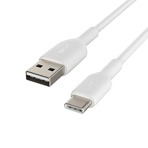 Belkin BoostCharge USB-C-Ladekabel, USB-C-/USB-A-Kabel, USB-Typ-C-Kabel für Geräte wie iPhone 15, Samsung Galaxy S24, S24+, S24 Ultra, Pixel, iPad und Nintendo Switch, 3 m, Weiß von Belkin