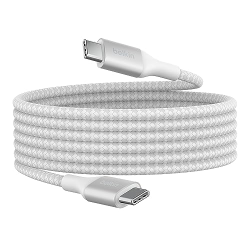 Belkin BoostCharge USB-C-auf-USB-C-Ladekabel, Schnellladekabel mit 240 W Power Delivery, USB-IF-zertifiziert für iPhone 16, iPhone 15, MacBook Pro, Chromebook, Samsung Galaxy, iPad, 2 m – Weiß von Belkin