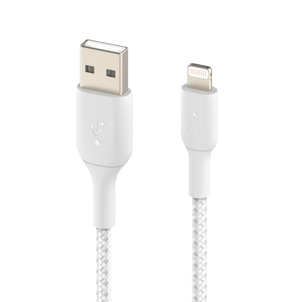 Belkin BoostCharge geflochtenes 1 m USB-A/Lightning Kabel, weiß Belkin BoostCharge geflochtenes 1 m USB-A/Lightning Kabel, weiß von Belkin
