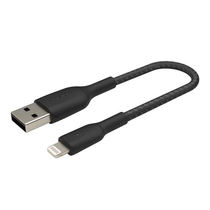 Belkin BoostCharge geflochtenes 15 cm Lightning/USB-A Kabel, schwarz von Belkin