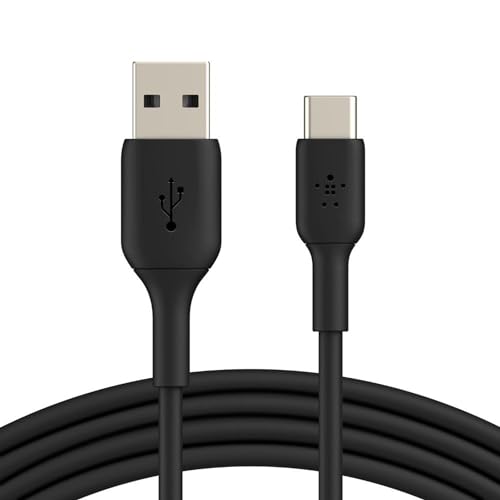 Belkin BoostCharge geflochtenes USB-C-Ladekabel, USB-C-/USB-Kabel, USB-Typ-C-Kabel für Geräte wie Geräte wie iPhone 15, Samsung Galaxy S24, Pixel, iPad Pro, Mini und Nintendo Switch, 15 cm, Schwarz von Belkin