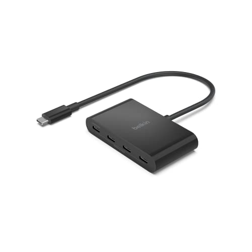 Belkin Connect USB-C™ auf 4-Port USB-C-Hub, Multiport-Adapter Dongle, 4 USB-C 3.2-Ports der 2. Gen., 100 W PD, Datentransfer mit maximal 10 Gbit/s für MacBook, iPad, Chromebook, Windows-Laptops usw. von Belkin