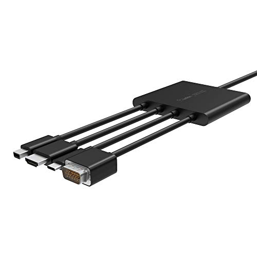 Belkin Digitaler Multiport/VGA/HDMI-AV-Adapter (Mini DisplayPort, USB-C, unterstützt 4K Ultra HD und Audio), B2B166, Schwarz von Belkin