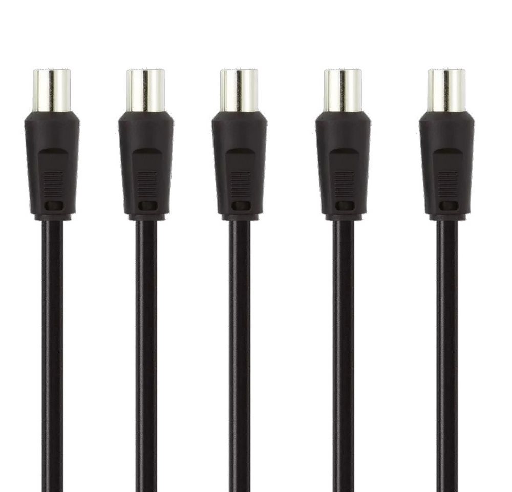 Belkin F3Y053BF1M Koaxial Antennenkabel [5erpack] Audio- & Video-Kabel, RCA, RCA (100 cm), Koax Stecker Sat Kabel 75dB Antennen Kabel 1m von Belkin
