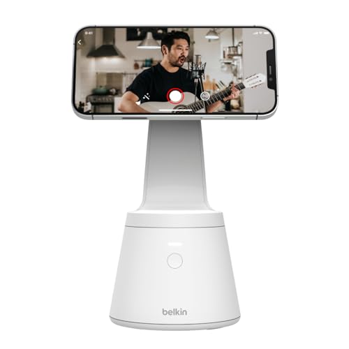 Belkin Face-Tracking-Smartphone-Halter (kompatibel mit MagSafe, Handy-Ständer mit Gesichtsverfolgung für Videoaufzeichnungen, geeignet für die iPhone 14, 13, 12-Serie) von Belkin