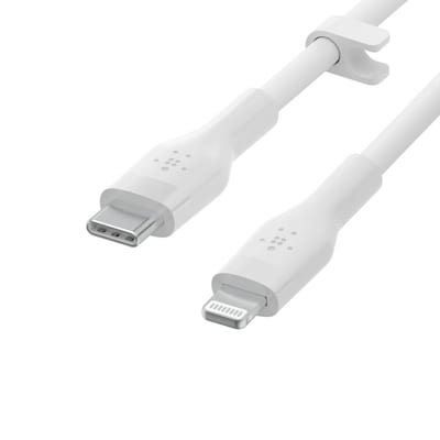 Belkin Flex Lightning/ USB-C Kabel mfi zertifiziert 1m weiß CAA009BT1MWH von Belkin