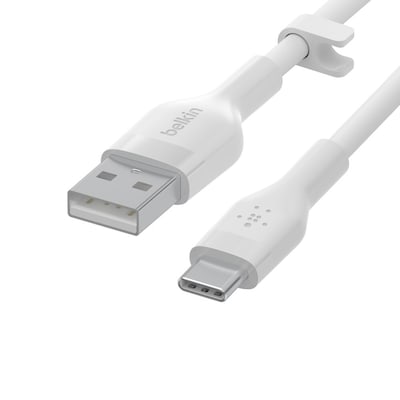 Belkin Flex USB-A/ USB-C Silikon Kabel 1m weiß CAB008BT1MWH von Belkin