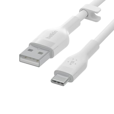 Belkin Flex USB-A/ USB-C Silikon Kabel 2m weiß CAB008BT2MWH von Belkin