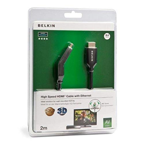 Belkin High Speed HDMI-Kabel (inkl. Ethernet, 180° schwenkbarem Stecker, 2m) schwarz von Belkin