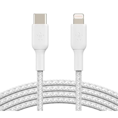 Belkin Lightning/USB-C Kabel ummantelt mfi zertifiziert 1m Weiß Belkin Lightning/USB-C Kabel ummantelt mfi zertifiziert 1m Weiß von Belkin