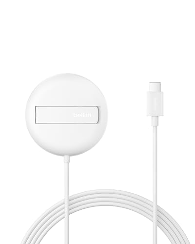 Belkin Magnetisches Kabelloses Ladegerät (15W) mit Ständer – zertifiziertes MagSafe Ladegerät, Qi2 Ladestation für iPhone 16 Serie, Samsung Galaxy S25 Serie, AirPods usw. (ohne Netzteil) – Weiß Belkin Magnetisches Kabelloses Ladegerät (15W) mit Ständer – zertifiziertes MagSafe Ladegerät, Qi2 Ladestation für iPhone 16 Serie, Samsung Galaxy S25 Serie, AirPods usw. (ohne Netzteil) – Weiß von Belkin