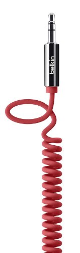 Belkin MixIt Audio-Spiralkabel (3,5mm auf 3,5mm Klinkenanschluss, 1,8m) rot von Belkin