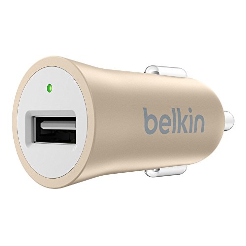 Belkin Premium Mixit Metallic Kfz Ladegerät (2,4A, USB Anschluss, geeignet für iPhone 8/8 Plus, iPhone X, iPhone SE/5/5c/5s, iPhone 6/6s/6 Plus/6s Plus, iPhone 7/7 Plus) gold von Belkin