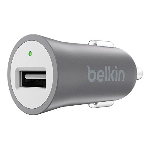 Belkin Premium Mixit Metallic Kfz Ladegerät (2,4A, USB Anschluss, geeignet für iPhone 8/8 Plus, iPhone X, iPhone SE/5/5c/5s, iPhone 6/6s/6 Plus/6s Plus, iPhone 7/7 Plus) grau von Belkin