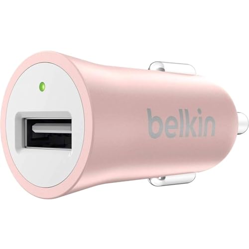Belkin Premium Mixit Metallic Kfz Ladegerät (2,4A, USB Anschluss, geeignet für iPhone 8/8 Plus, iPhone X, iPhone SE/5/5c/5s, iPhone 6/6s/6 Plus/6s Plus, iPhone 7/7 Plus) rosegold von Belkin