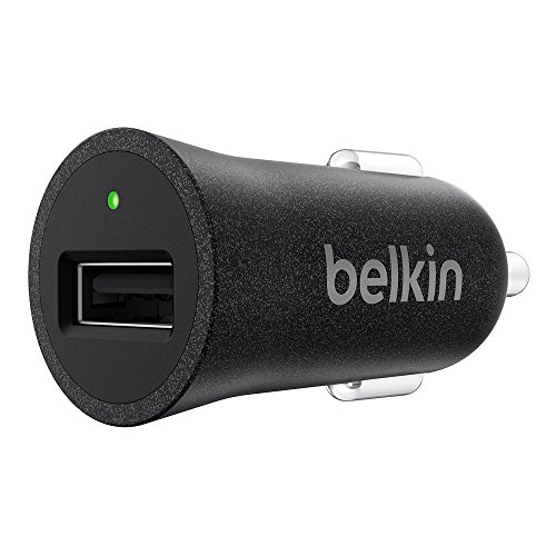 Belkin Premium Mixit Metallic Kfz Ladegerät (2,4A, USB Anschluss, geeignet für iPhone 8/8 Plus, iPhone X, iPhone SE/5/5c/5s, iPhone 6/6s/6 Plus/6s Plus, iPhone 7/7 Plus) schwarz von Belkin