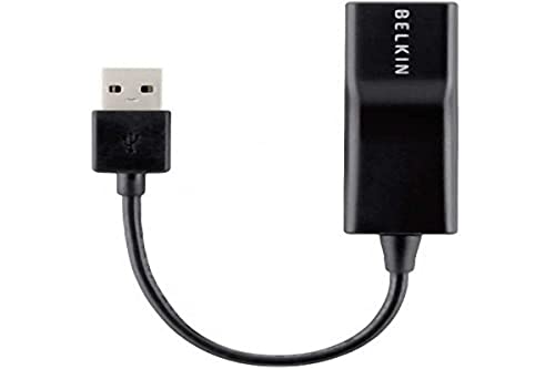 Belkin RJ45 Netzwerk Adapter CAT 5 [1x USB 2.0 Stecker A 1x RJ45-Buchse] 12.00cm Schwarz F4U047bt von Belkin