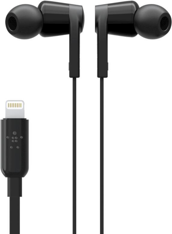 Belkin ROCKSTAR - Ohrhörer mit Mikrofon - im Ohr - kabelgebunden - USB-C - Geräuschisolierung - Schwarz (G3H0002BTBLK) von Belkin
