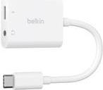 Belkin RockStar - USB-C zu Kopfhöreranschluss / Ladeadapter - 24 pin USB-C männlich zu Mini-Stecker, 24 pin USB-C weiblich - USB Power Delivery (60W) (NPA004BTWH) von Belkin