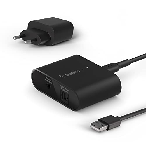 Belkin SoundForm Connect AirPlay 2 (Audio-Adapter für drahtloses Streaming mit optischen und 3,5-mm-Lautsprecher-Eingängen für iPhone, iPad, und andere AirPlay-fähige Geräte) von Belkin