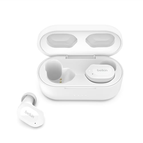 Belkin SOUNDFORM Play True Wireless In-Ear-Kopfhörer, 3 EQ-Voreinstellungen, schweiß-, spritzwasserfest, Schutzart IPX5, 38 Std. Betrieb für iPhone, Galaxy, Pixel usw.-Weiß, One Size, AUC005 Belkin SOUNDFORM Play True Wireless In-Ear-Kopfhörer, 3 EQ-Voreinstellungen, schweiß-, spritzwasserfest, Schutzart IPX5, 38 Std. Betrieb für iPhone, Galaxy, Pixel usw.-Weiß, One Size, AUC005 von Belkin